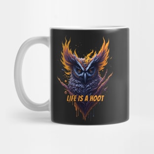 Life is a hoot owl splash art Mug